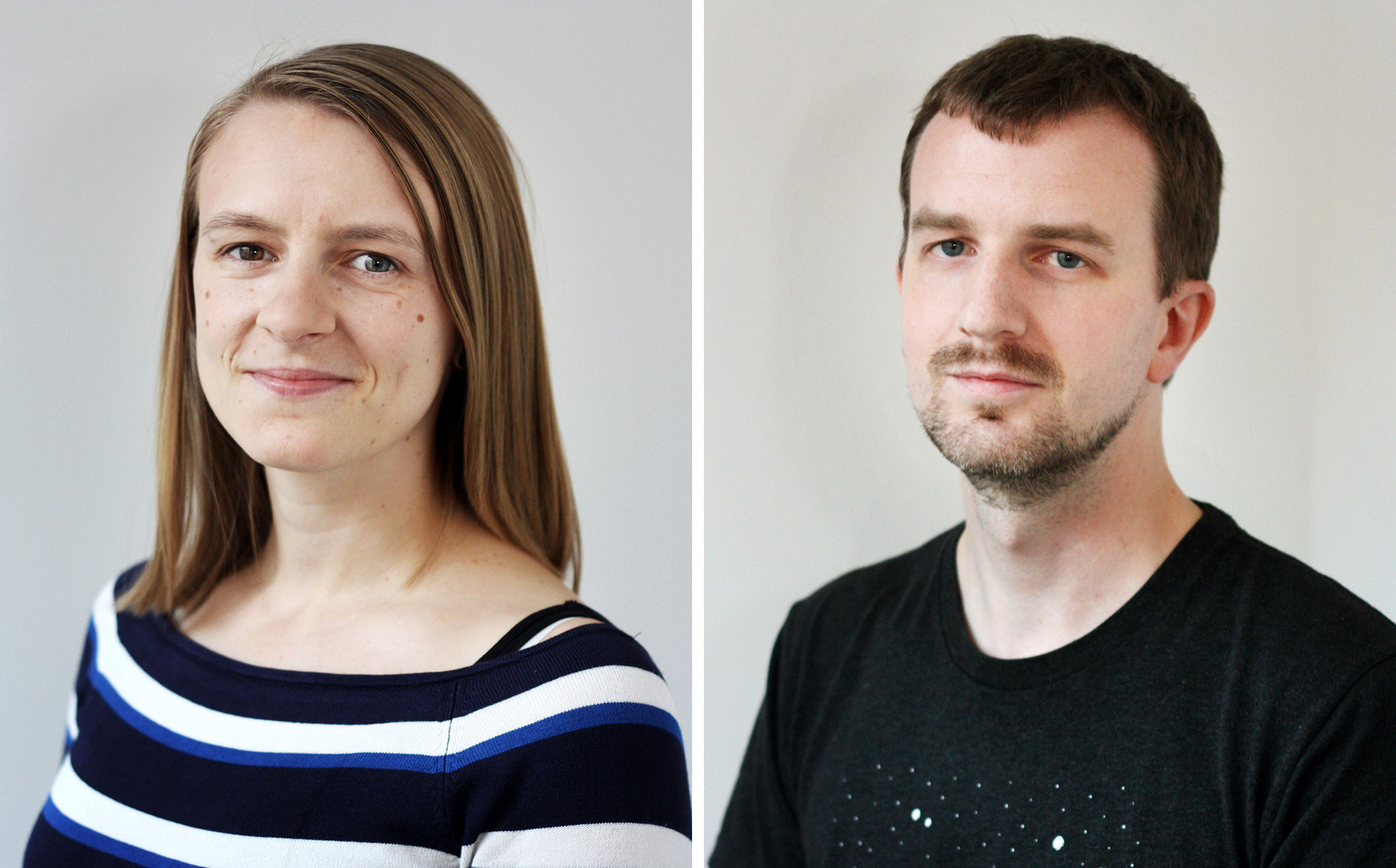 Anne Schumacher och Martin Hammarstedt, forskningsingenjörer på Språkbanken Text.
